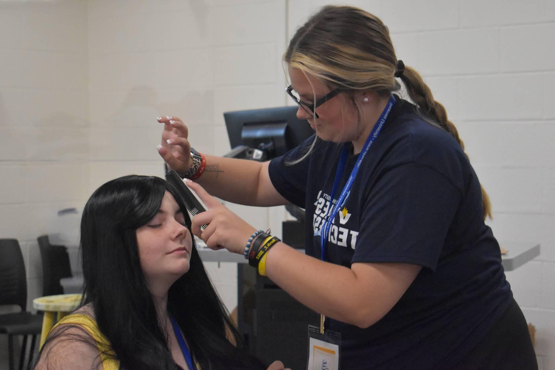 students doing makeup class